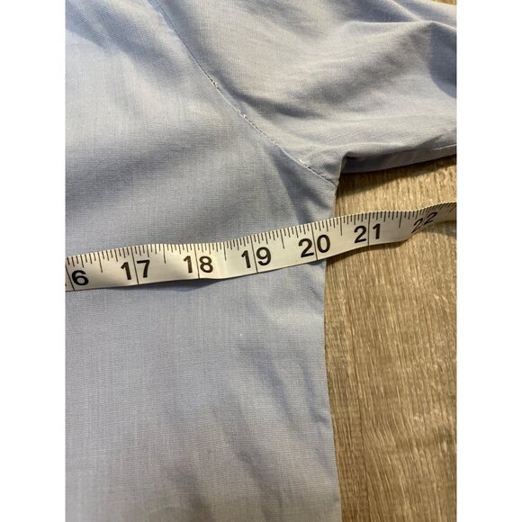 American Colors by Alex Lehr Blue V Neck Collared Long Sleeve Blouse Sz M - Picture 10 of 12